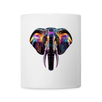 Elephant art in neon light design - Mug - white - Front