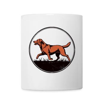 Fox Red Lab Silhouette – Circular Badge - Mug - white - Front