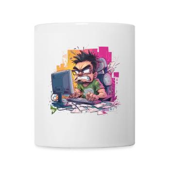 Gamer Rage – Wenn der Controller fliegt - Tasse - Weiß - Vorne