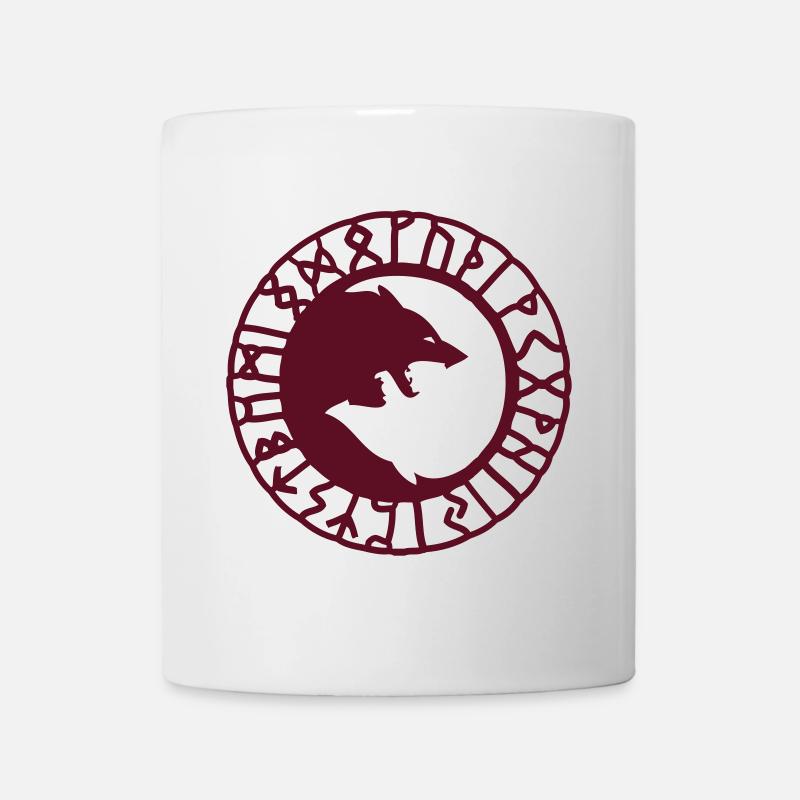 loup_runes_flocage - Mug blanc - blanc