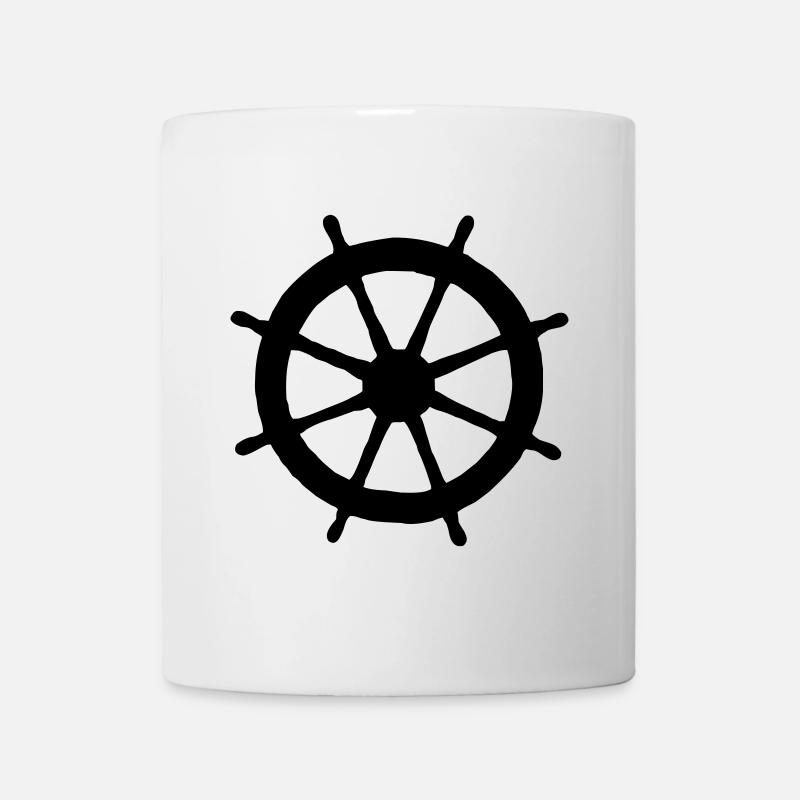 Steering Wheel Sail Sailing Sailor - Mug - white