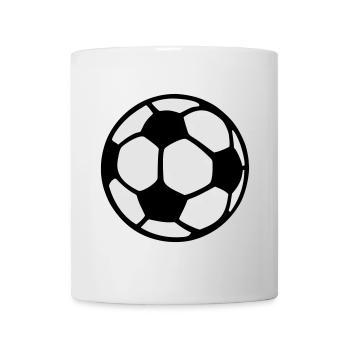 Fußball (zweifarbig) Ball - Tasse - Weiß - Vorne