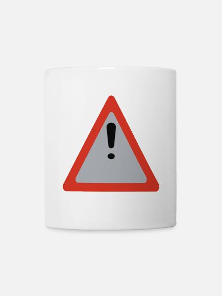 Warnzeichen Dreieck Ausrufezeichen - Tasse - Weiß