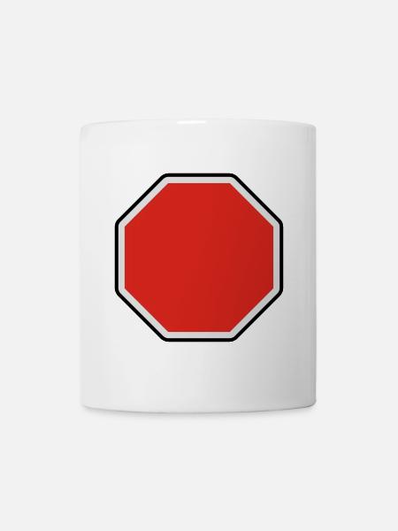 verkehrsschild - für eigenen text - Tasse - Weiß
