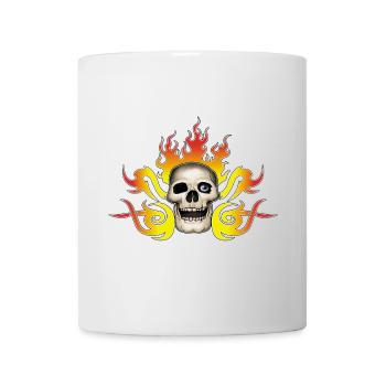 Schädel und Flammen - Tasse - Weiß - Vorne
