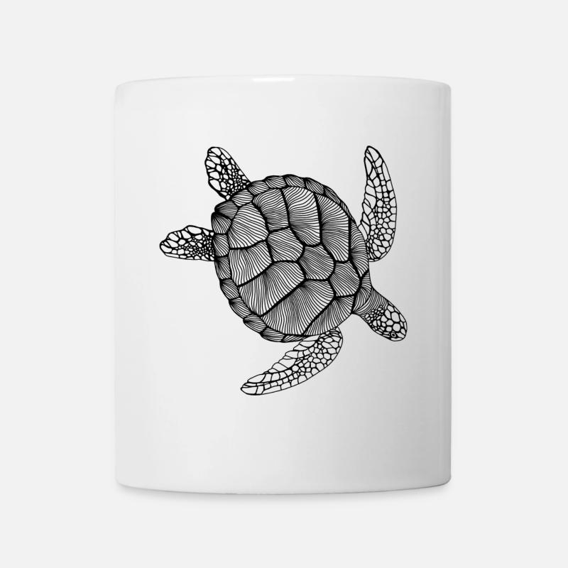 Dessin au trait tortue - Tortue - Mug blanc - blanc