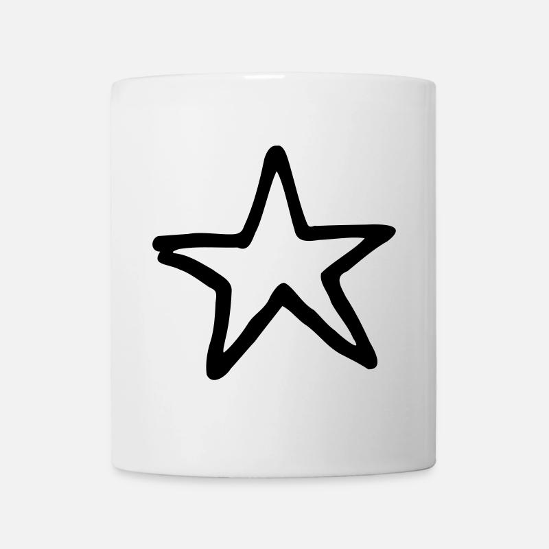 Stern Gezeichnet - Tasse - Weiß