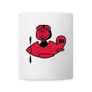 Red Airplane, Two-Color Design - Mug - white - Front