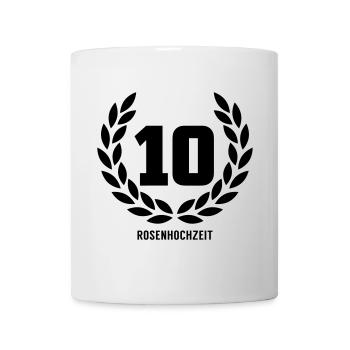 10 Rosenhochzeit - Tasse - Weiß - Vorne