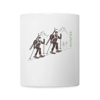 ALMVOLK Tourengeherpaar - Tasse - Weiß - Vorne