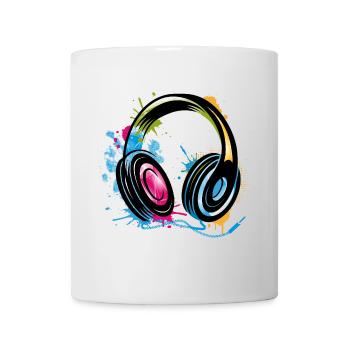 stylish Graffiti Headphones - Mug - white - Front