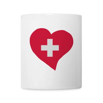 Schweizerische Herz - Tasse - Weiß - Vorne