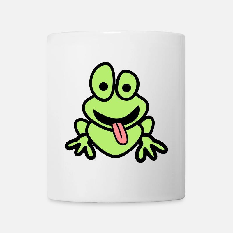 Frosch mit Zunge - Tasse - Weiß