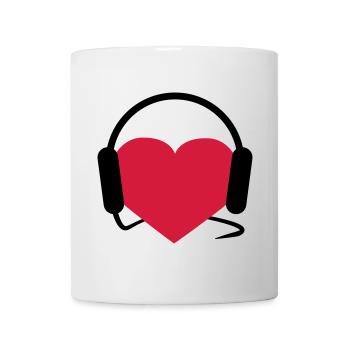 Musiclover | Herz | Heart | Kopfhörer | Musik | - Mug blanc - blanc - Devant