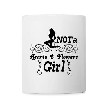 Not a hearts & flowers girl - Mug - white - Front