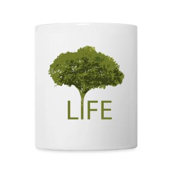 Arbre et Vie – Silhouette Verte - Mug blanc - blanc - Devant