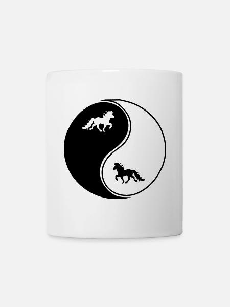 Islandpferde Yin Yang Freizeitreiten Pferd - Tasse - Weiß