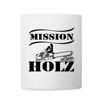 Motorsäge , Kaminholz , Mission Brennholz(25) - Tasse - Weiß - Vorne