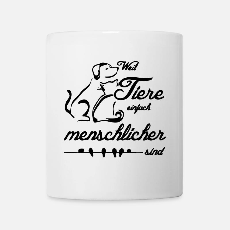 Tiere Menschen Tierfreund Tierschutz Geschenk - Tasse - Weiß
