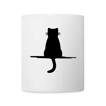 Cadeau de silhouette animal chat - Mug blanc - blanc - Devant