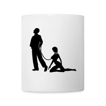 Frau an der Leine Junggesellen - Tasse - Weiß - Vorne