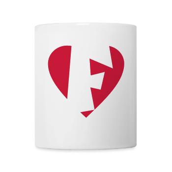 I love F - Herz F - Buchstabe F - Tasse - Weiß - Vorne