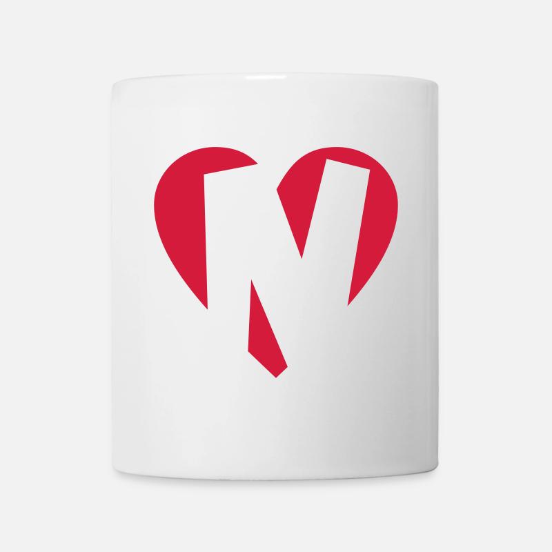 Herz N - I Love N - Buchstabe N - Tasse - Weiß