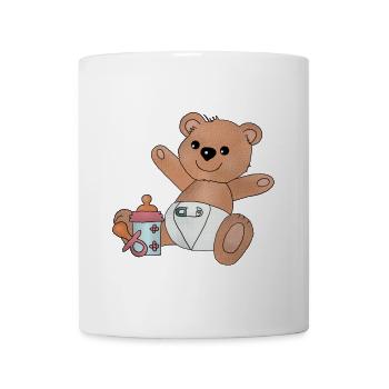Teddy mit Flasche - Tasse - Weiß - Vorne