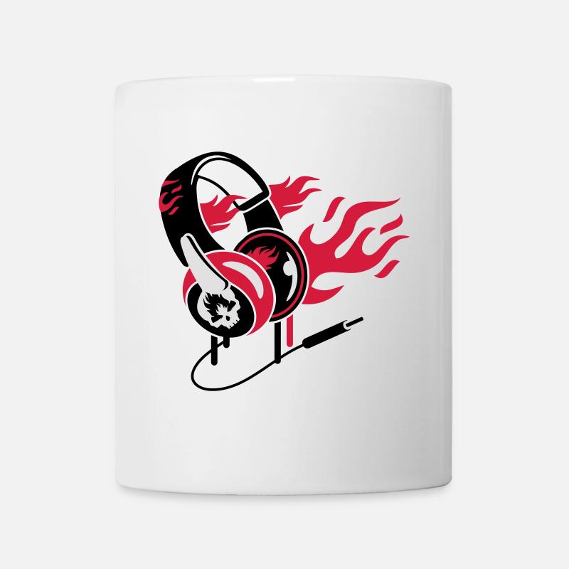 Kopfhörer und Flammen - Tasse - Weiß