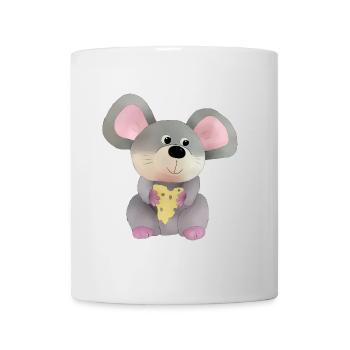 Maus mit Käse - Tasse - Weiß - Vorne