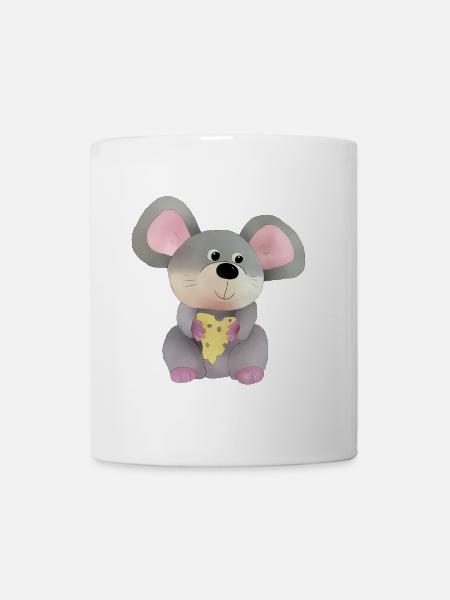 Maus mit Käse - Tasse - Weiß