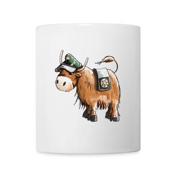 Bulle als Polizist - Polizei - Tiere - lustig - Tasse - Weiß - Vorne