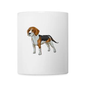 Beagle Hund - Tasse - Weiß - Vorne