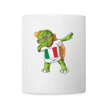 Italie tortue tamponnant - Mug blanc - blanc - Devant