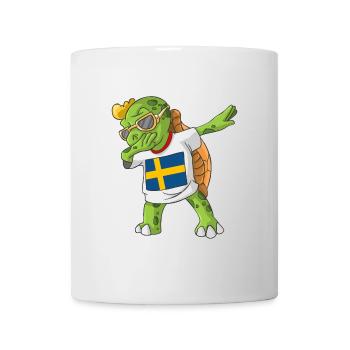 Schweden Dabbing Schildkröte - Tasse - Weiß - Vorne