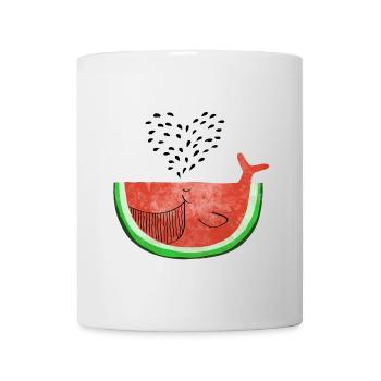 Watermelon Whale - Whale Melon - Fruits -Love - Mug - white - Front