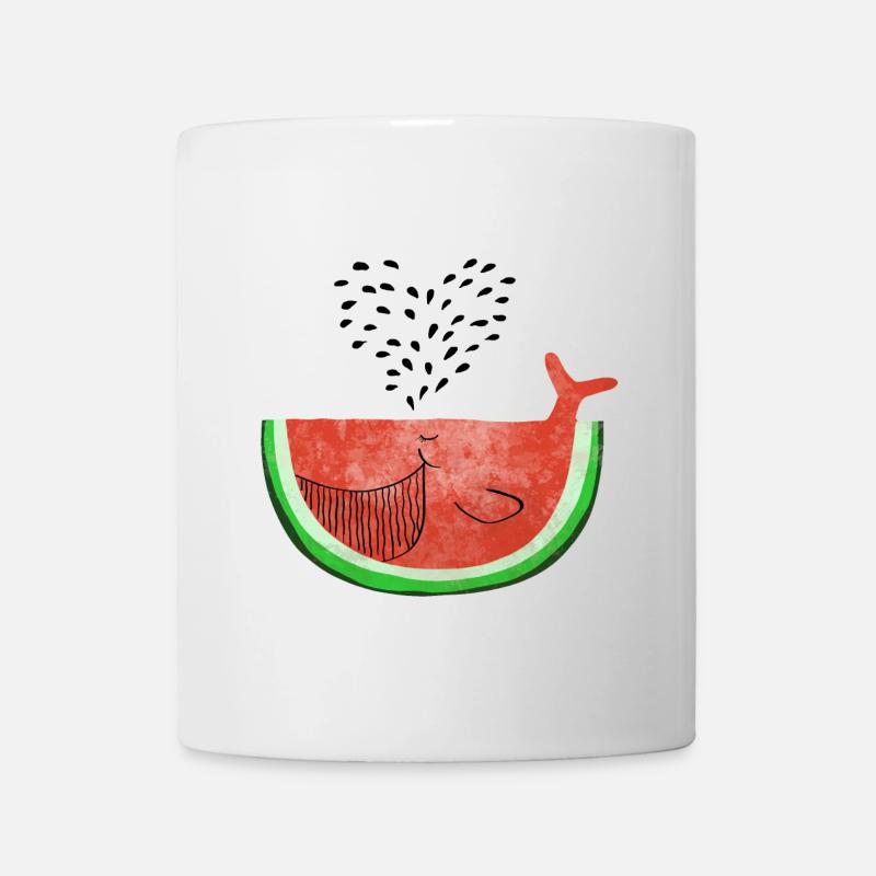 Wassermelone Wal - Walfisch Melone - Früchte -Love - Tasse - Weiß