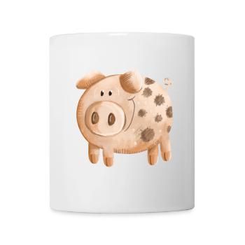 Petit cochon rose - cochon - porcelet - Mug blanc - blanc - Devant
