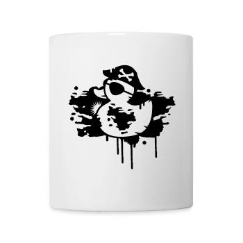 A rubber duck pirate with a pirate hat and eye - Mug - white - Front