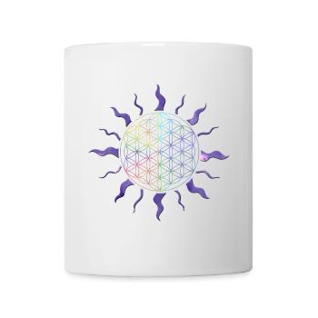 Flower of Life Sun Mandala Rainbow - Mug - white - Front