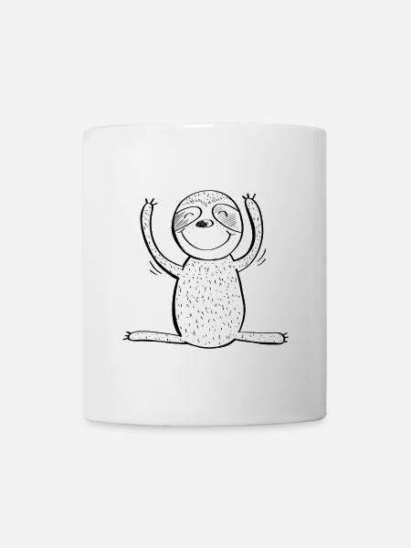 Happy Faultier - Comic - Tiere - Tasse - Weiß