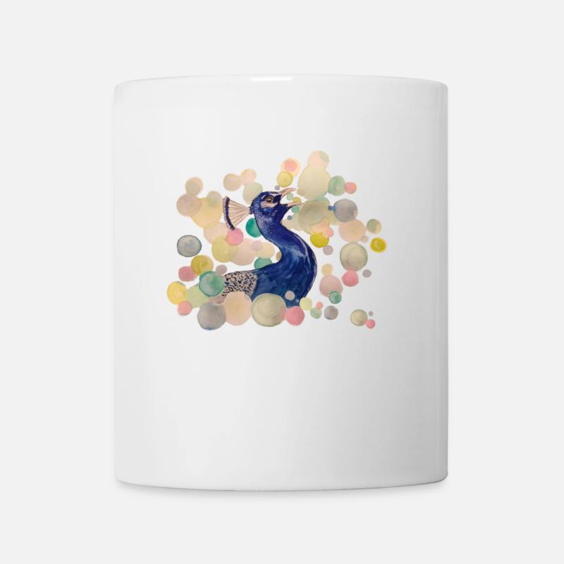 Pfau - Tasse - Weiß
