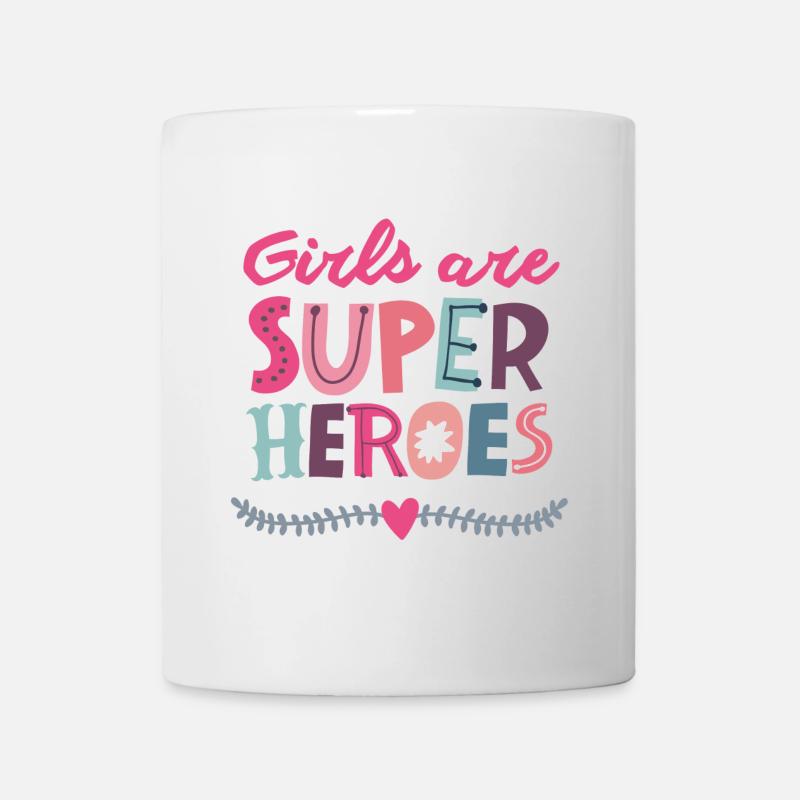 Les filles sont des super-héros - Mug blanc - blanc