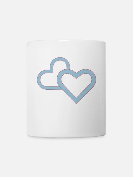 coeur / double coeur - Mug blanc - blanc