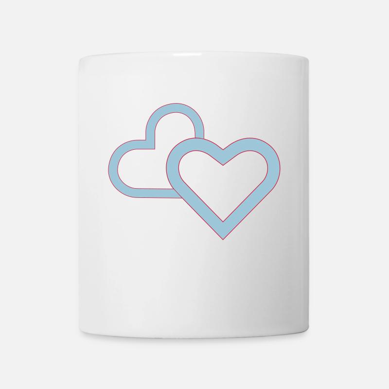 Doppelherz/Herz - Tasse - Weiß