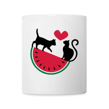 Melon Cat Love - Tasse - Weiß - Vorne