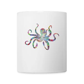 Krake Octopus Mosaik Design Geschenkidee - Tasse - Weiß - Vorne