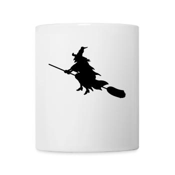 Hexe auf Besen - Tasse - Weiß - Vorne