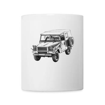 Sachsenring P3 véhicule tout terrain NVA DDR noir / blanc - Mug blanc - blanc - Devant