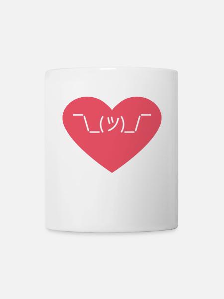 haussement d'épaules coeur emoji - Mug blanc - blanc